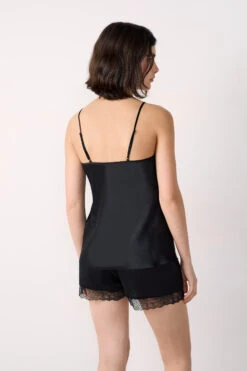 Satin Caraco mit Spitzen-Ausschnitt - Elegante Nachtwäsche in Schwarz 7 Satin Caraco mit Spitzen-Ausschnitt - Elegante Nachtwäsche in Schwarz -Etam Verkäufe 653508105 6