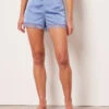 Satin Pyjama-Shorts mit edlen Spitzendetails - Azurblau -Etam Verkäufe 653508326 x