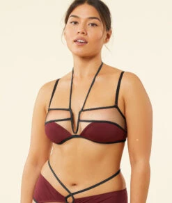 Tüll Bandeau BH ohne Bügel mit Cut-outs & Bändchen - Granatrot 8 Tüll Bandeau BH ohne Bügel mit Cut-outs & Bändchen - Granatrot -Etam Verkäufe 653567275 b