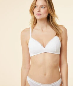 Eleganter Triangel-Spitzen-BH ohne Bügel – Bequemer Halt in Ekru
