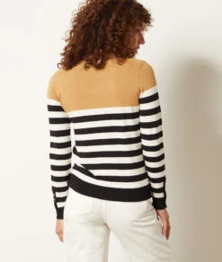 Pullover Mit U-Boot-Ausschnitt Und Streifen-Print KAMEL 6 Pullover Mit U-Boot-Ausschnitt Und Streifen-Print KAMEL -Etam Verkäufe 653574406 a