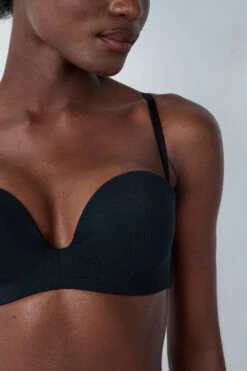 Push-up Bandeau BH aus Mikrofaser - Trägerlos & Unsichtbar in Schwarz -Etam Verkäufe 653575705 c