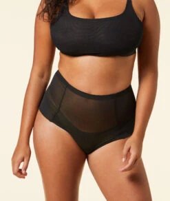 Stark Formendes Panty mit Hoher Taille – Elegante Tüll-Miederhose in Schwarz