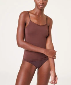 Damen Thermostrick Top mit Spitze - Wärmendes Caraco in Braun -Etam Verkäufe 653604485 c