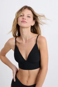 Rückenfreier Triangle BH ohne Bügel aus weicher Mikrofaser - Schwarz -Etam Verkäufe 653627605 b