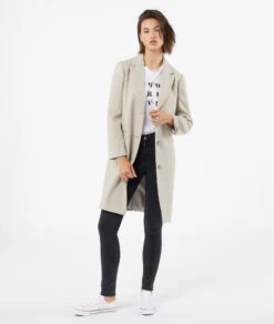 VICTORIA Langer Mantel Mit Geradem Schnitt CREME -Etam Verkäufe 653645480 6