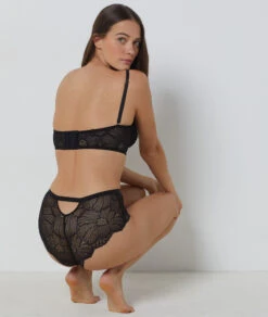 Damen Shorty aus floraler Spitze in Schwarz – Elegante Passform -Etam Verkäufe 653660405 6