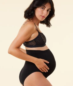 Etam Maman Hochtaillen-Umstands-Panty aus Mikrofaser - Schwarz