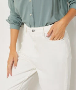 Jeans Mit Hoher Taille Im Karottenschnitt, 100 % Baumwolle WEISS -Etam Verkäufe 653731701 b