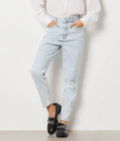 Jeans Im Mom-Schnitt, Hohe Taille, 100 % Baumwolle HIMMELBLAU -Etam Verkäufe 653731720 c