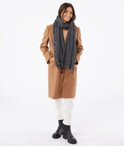 Schal Mit Karomuster SCHWARZ