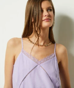 Caraco Mit Spitze Am Ausschnitt LILA 8 Caraco Mit Spitze Am Ausschnitt LILA -Etam Verkäufe 653747407 b