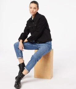 Schwarze Jeansjacke - Damen Blouson aus 100% Baumwolle -Etam Verkäufe 653754005 6