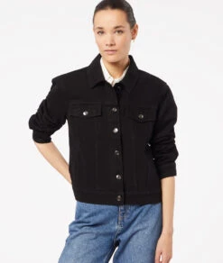 Schwarze Jeansjacke - Damen Blouson aus 100% Baumwolle -Etam Verkäufe 653754005 c