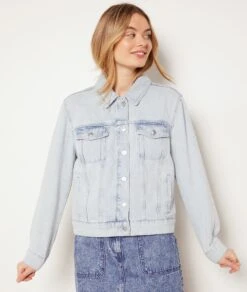 Jeansjacke 100 % Baumwolle HIMMELBLAU