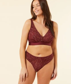 Bügelloser Triangel BH für große Größen – Granatrot für D-G Cups -Etam Verkäufe 653762675 6