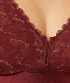 Bügelloser Triangel BH für große Größen – Granatrot für D-G Cups -Etam Verkäufe 653762675 b