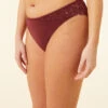 Elegante Spitze Panty in Granatrot – Komfortabler Slip mit Blatt-Design -Etam Verkäufe 653764075 x
