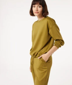 Damen Sweatshirt mit Taillenraffung - Bequemer Oversized-Look & Recyceltes Material