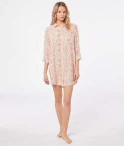 Damen Nachthemd aus Öko-Viskose – Langarm Schlafshirt in Ecru -Etam Verkäufe 653777880 6