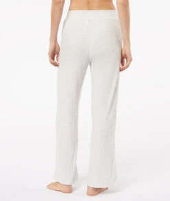 Gerippte Loungewear Hose mit ausgestelltem Bein – Hellgrau & Nachhaltig -Etam Verkäufe 653778302 a