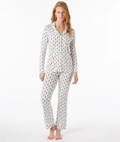 Leichte Pyjamahose in Ecru mit Kykladen-Print & Komfortbund -Etam Verkäufe 653778680 6