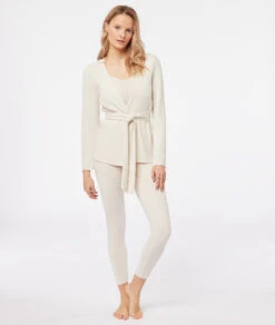 Bequeme Gerippte Leggings in Beige - Weiche Loungewear Hose -Etam Verkäufe 653779283 6