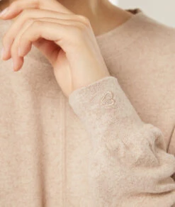 Kuscheliges Langarm Pyjama-Oberteil in Taupe mit Oversize-Schnitt -Etam Verkäufe 653780484 b