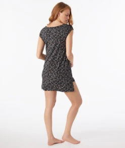 Damen Nachthemd Schwarz aus nachhaltiger Viskose mit Spitze -Etam Verkäufe 653785105 a