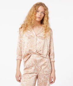 Satin Pyjamahemd mit Animal Print – Elegantes Damen Nachthemd