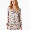 Grace Pyjamahemd mit Floral-Print - Edle Satin Nachtwäsche in Ecru -Etam Verkäufe 653798090 x