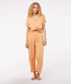 Joy® 7/8-Pyjamahose aus Satin in Apricot mit Print -Etam Verkäufe 653805461 6