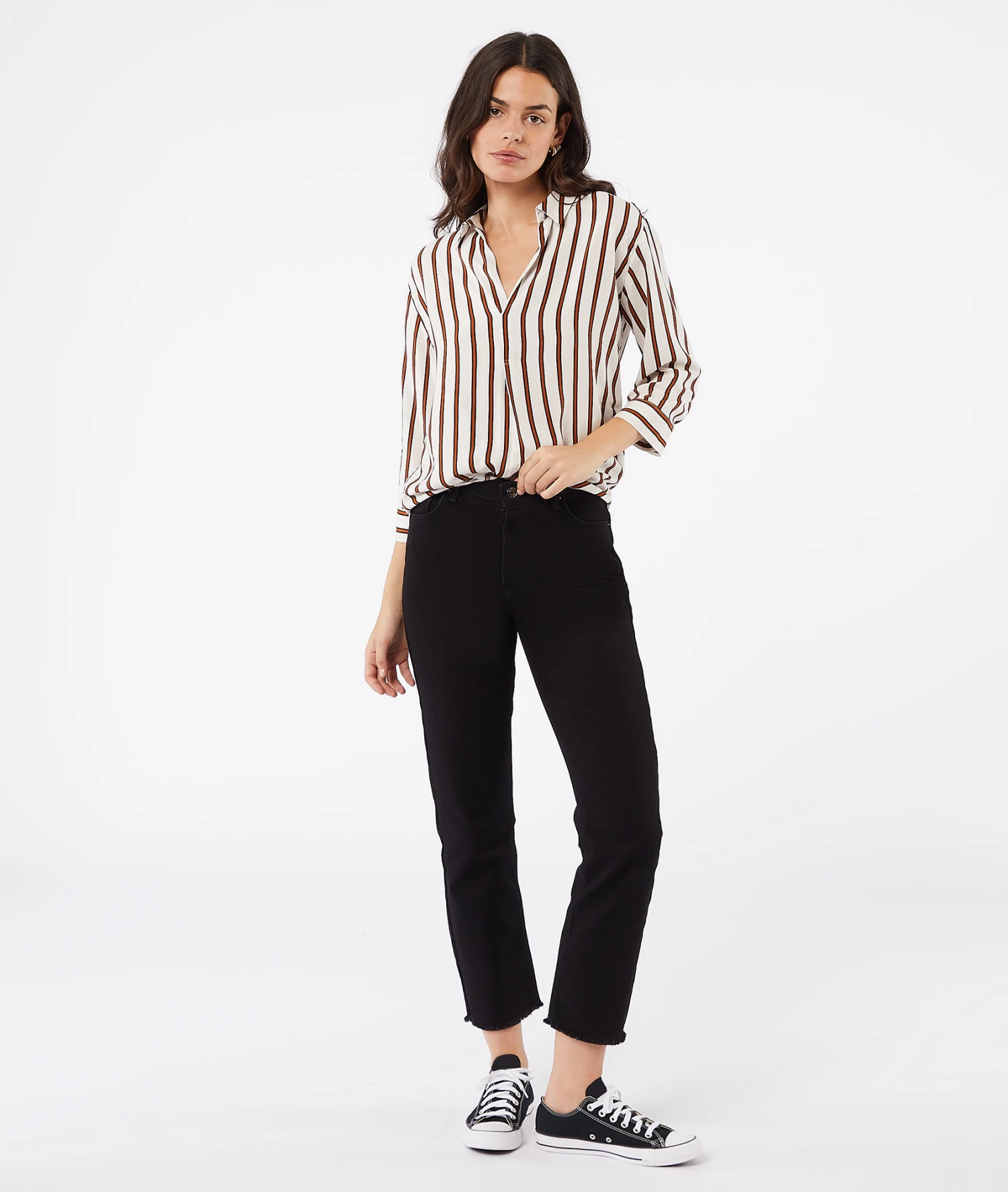 Gestreiftes Hemd Mit Langen Ärmeln EKRÜ 3 Gestreiftes Hemd Mit Langen Ärmeln EKRÜ – Bild 3