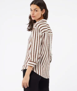 Gestreiftes Hemd Mit Langen Ärmeln EKRÜ 6 Gestreiftes Hemd Mit Langen Ärmeln EKRÜ -Etam Verkäufe 653809039 a