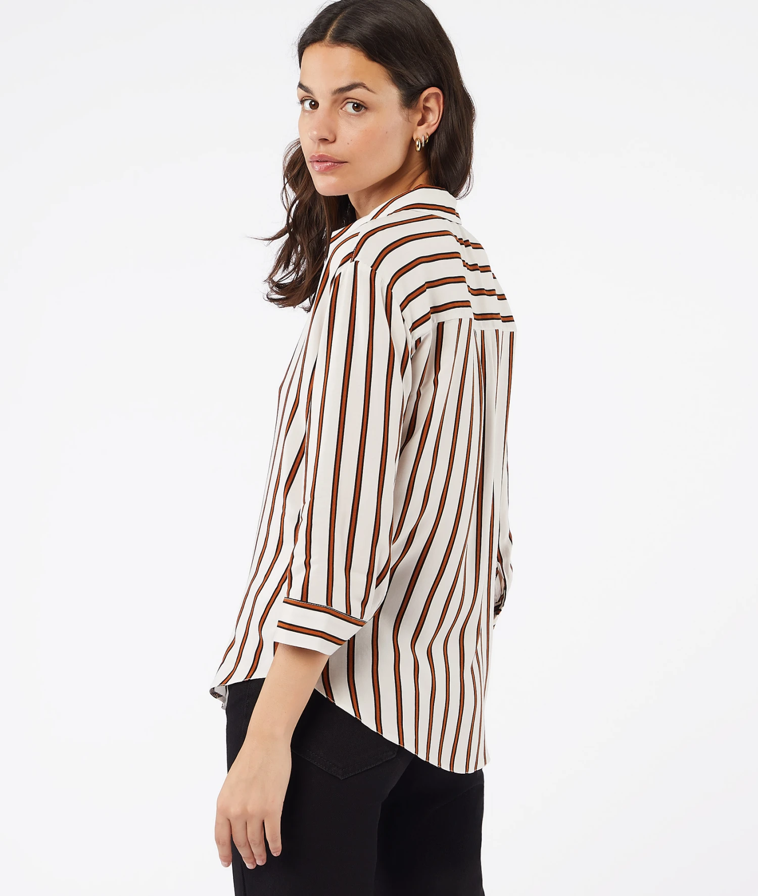 Gestreiftes Hemd Mit Langen Ärmeln EKRÜ 2 Gestreiftes Hemd Mit Langen Ärmeln EKRÜ – Bild 2