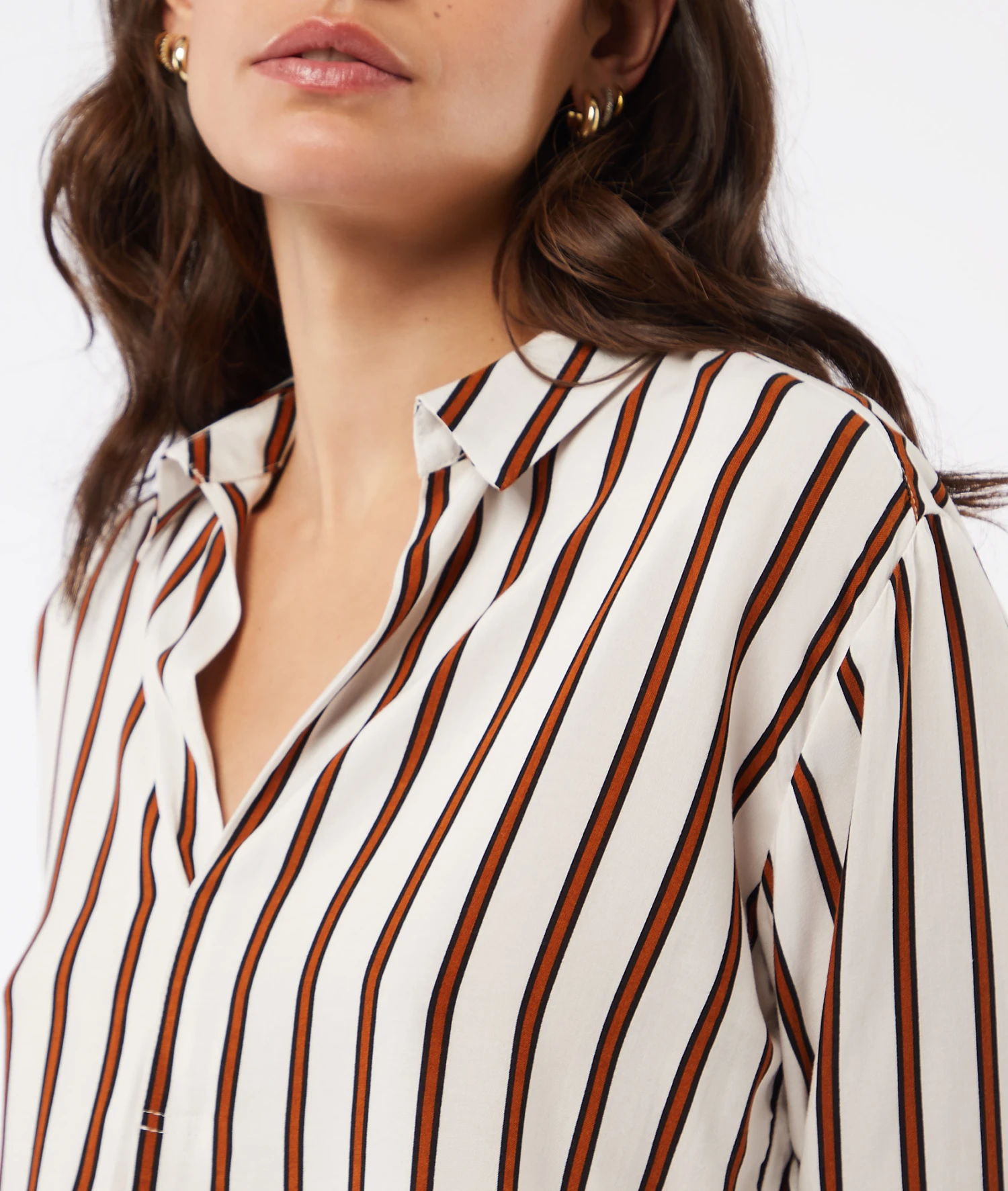 Gestreiftes Hemd Mit Langen Ärmeln EKRÜ 4 Gestreiftes Hemd Mit Langen Ärmeln EKRÜ – Bild 4