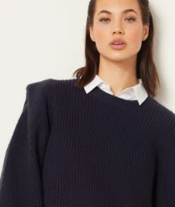 Pullover Aus Strick Mit Angepufften Ärmeln MARINEBLAU -Etam Verkäufe 653811225 b