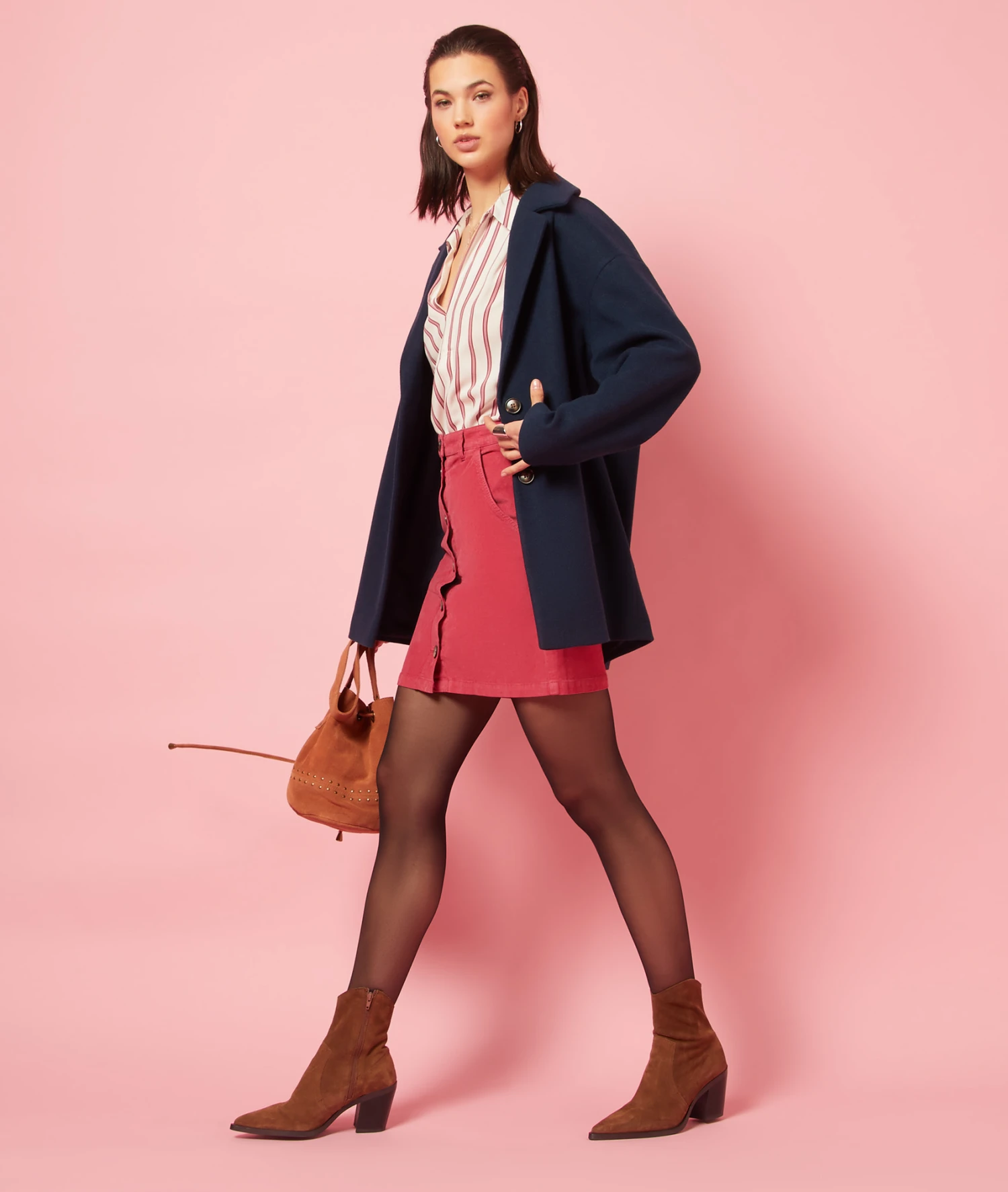 Kurzer Gerippter Rock GRANATROT 1 Kurzer Gerippter Rock GRANATROT