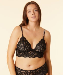 Schwarzes Spitzen-Bustier in Triangel-Form – Bequemer Halt ohne Bügel -Etam Verkäufe 653817705 b