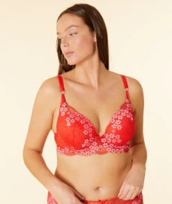 Push-up BH mit tiefem Ausschnitt - Zinnoberrot - Leicht gefütterter Schalen BH 9 Push-up BH mit tiefem Ausschnitt - Zinnoberrot - Leicht gefütterter Schalen BH -Etam Verkäufe 653821578 c
