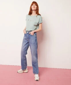 T-Shirt Mit Kurzen Ärmeln, 100 % Baumwolle SELADONGRÜN -Etam Verkäufe 653823338 6