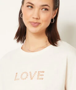 T-Shirt Mit Kurzen Ärmeln ECRU 8 T-Shirt Mit Kurzen Ärmeln ECRU -Etam Verkäufe 653823380 b