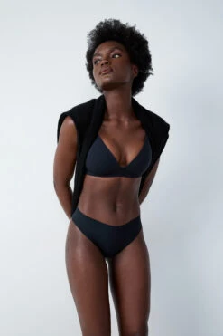 BH Aus Mikrofaser, Leichte Schalen, Ohne Bügel SCHWARZ