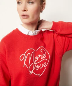 Sweatshirt Mit Print ROT