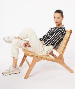 Gestreiftes T-Shirt Mit 3/4-Ärmeln SCHWARZ 7 Gestreiftes T-Shirt Mit 3/4-Ärmeln SCHWARZ -Etam Verkäufe 653827805 6