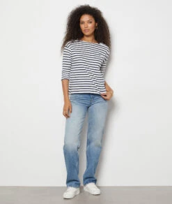 Gestreiftes T-Shirt Mit 3/4-Ärmeln MARINEBLAU -Etam Verkäufe 653827825 6