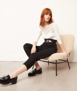 Damen T-Shirt mit Spitze & 3/4-Ärmeln - Elegantes Ecru Ripp-Top 7 Damen T-Shirt mit Spitze & 3/4-Ärmeln - Elegantes Ecru Ripp-Top -Etam Verkäufe 653833780 6