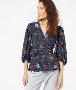 Wickelbluse MARINEBLAU