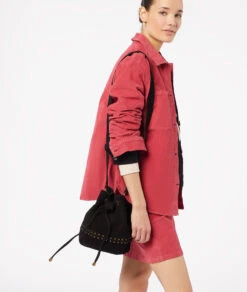 Schultertasche Aus Leder SCHWARZ