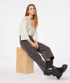 Ecru Bluse mit 3/4-Ärmeln und edlen Stickerei-Details -Etam Verkäufe 653867280 6